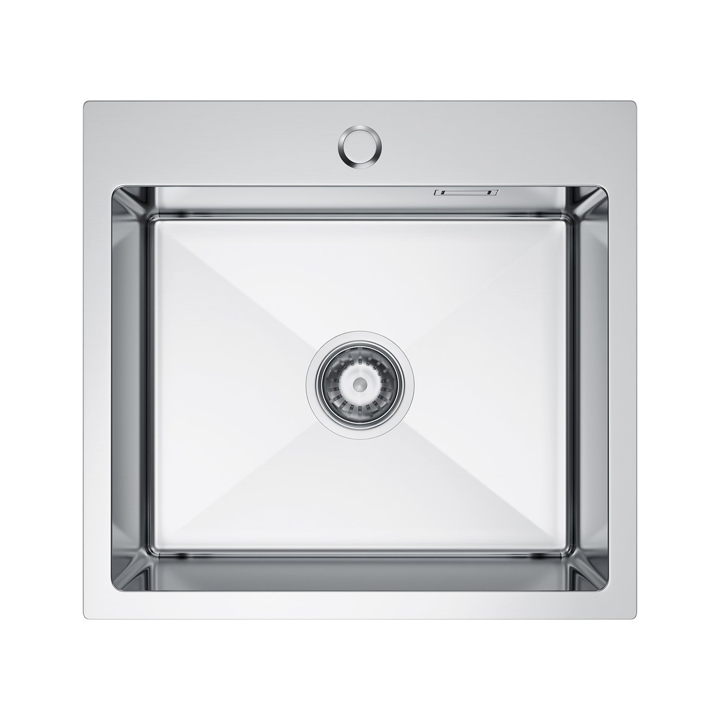 Zlewozmywak Stalowy Jednokomorowy 48x45 cm Inox Srebrny z Otworem na Baterię