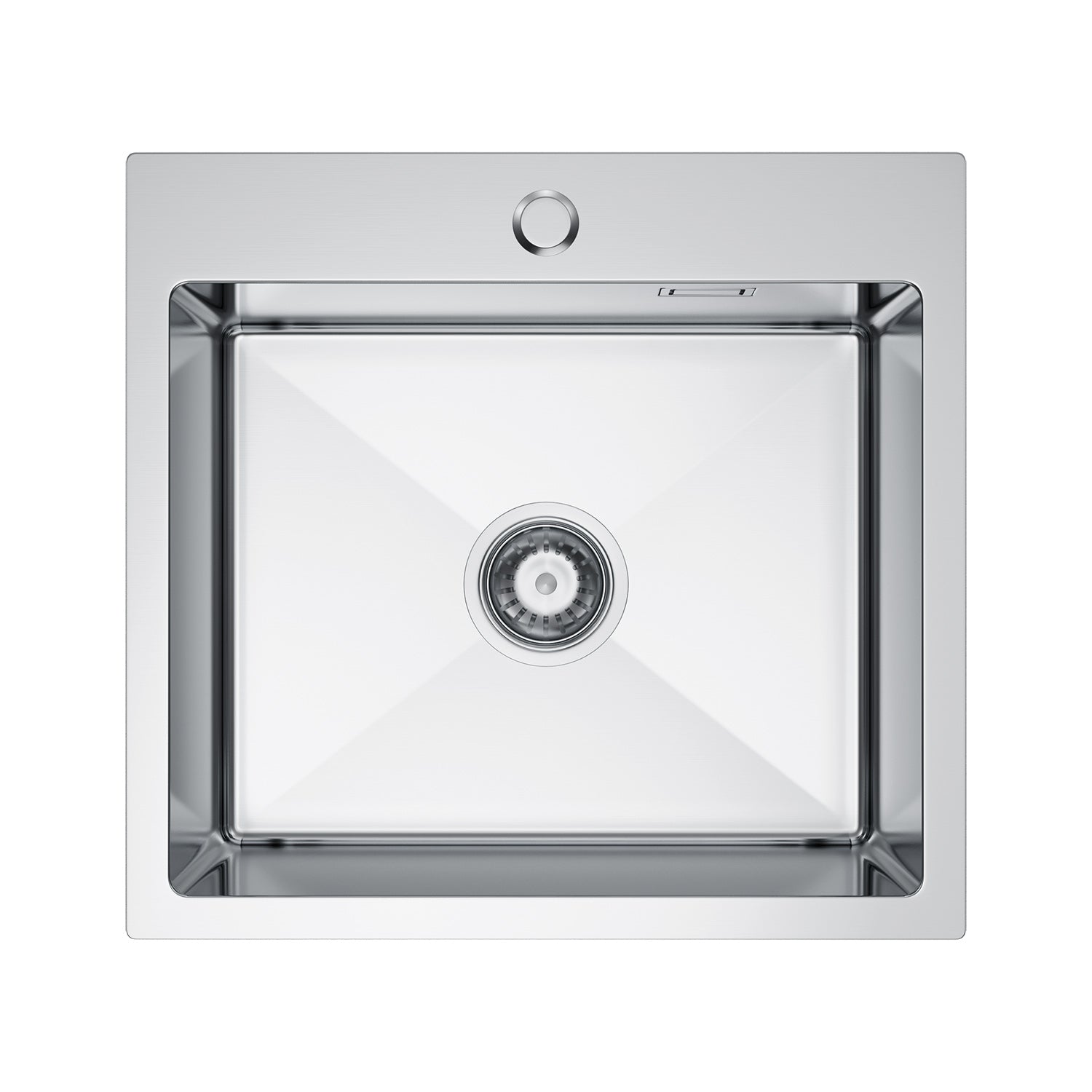 Zlewozmywak Stalowy Jednokomorowy 48x45 cm Inox Srebrny z Otworem na Baterię