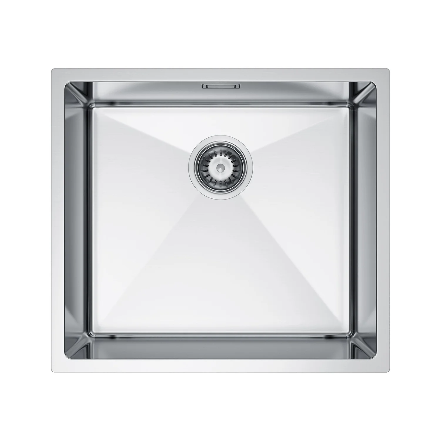 Zlewozmywak Stalowy 49x44 cm INOX (Satyna) — Jednokomorowy, Głębokość 210 mm, Przelew, Odpływ 110 mm