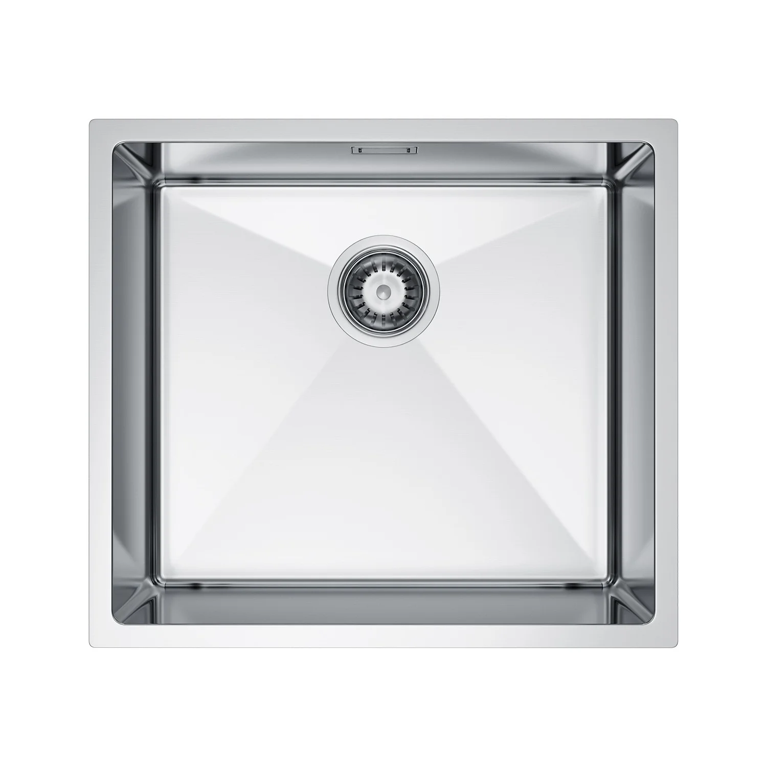 Zlewozmywak Stalowy 49x44 cm INOX (Satyna) — Jednokomorowy, Głębokość 210 mm, Przelew, Odpływ 110 mm