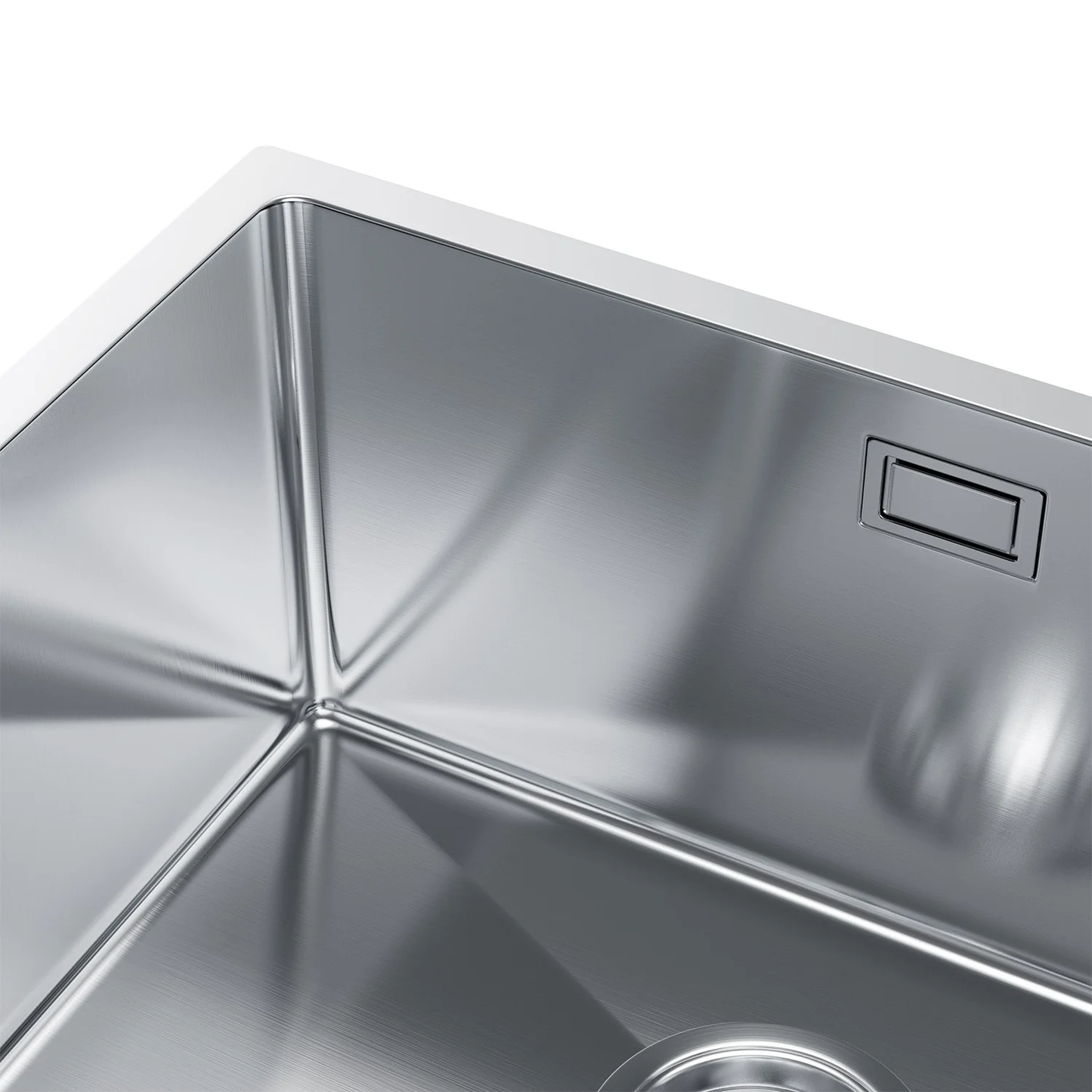 Zlewozmywak Stalowy 49x44 cm INOX (Satyna) — Jednokomorowy, Głębokość 210 mm, Przelew, Odpływ 110 mm