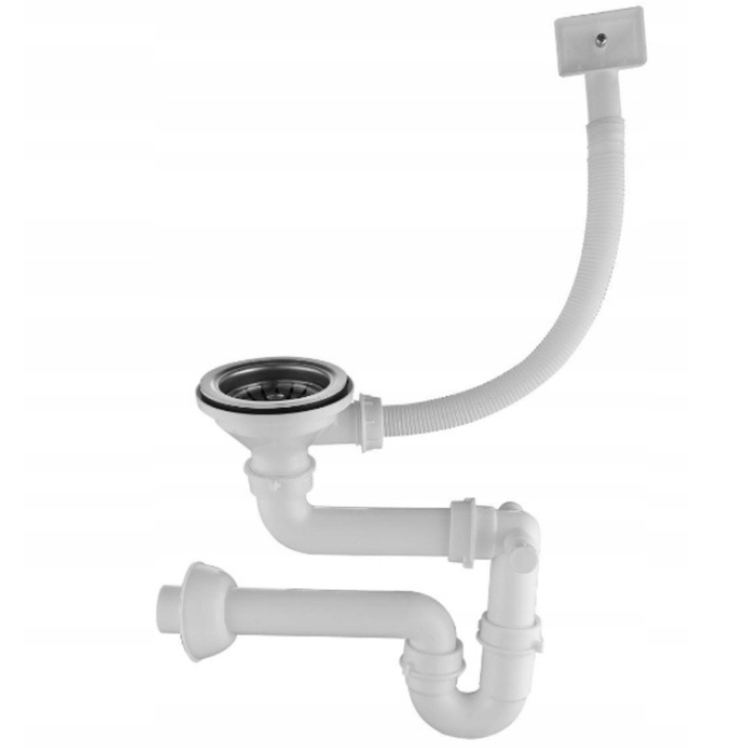 Zlewozmywak Stalowy 40x45 cm PVD Grafit — Jednokomorowy, Wpuszczany, Głębokość 210 mm, Otwór 35 mm, Przelew, Odpływ 114 mm