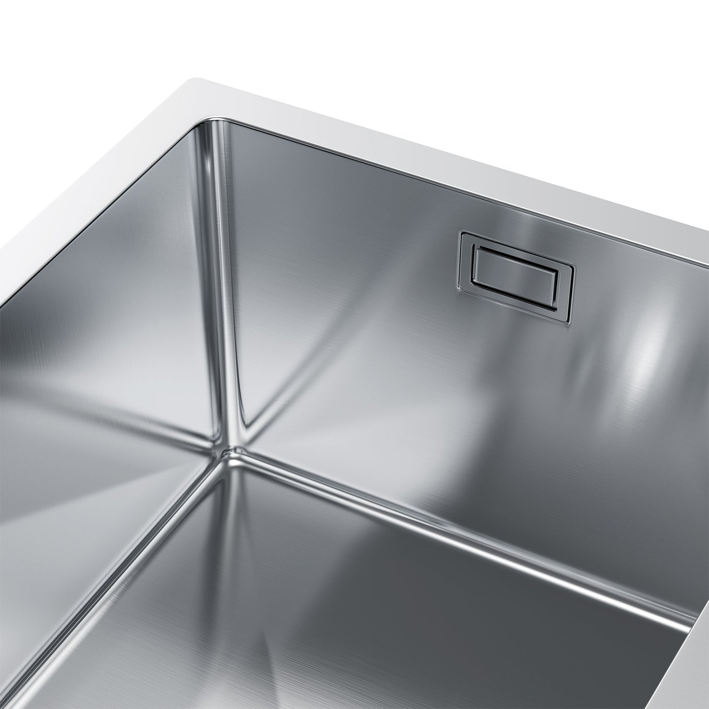 Zlewozmywak Stalowy 37x45 cm INOX (Satyna) — Jednokomorowy, Nablatowy lub Podwieszany, Głębokość 210 mm, Przelew, Odpływ 114 mm