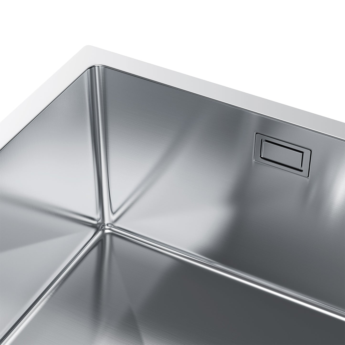 Zlewozmywak Stalowy 47x45 cm INOX (Satyna) — Jednokomorowy, Głębokość 210 mm, Przelew, Odpływ 114 mm