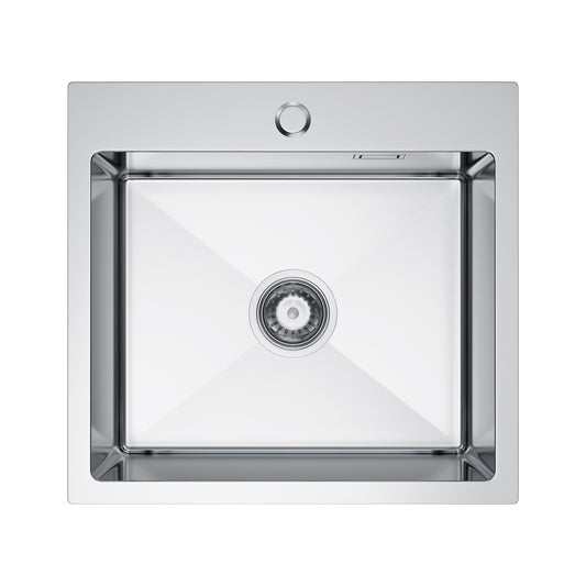 Zlewozmywak Stalowy Jednokomorowy 48x45 cm Inox Srebrny z Otworem na Baterię