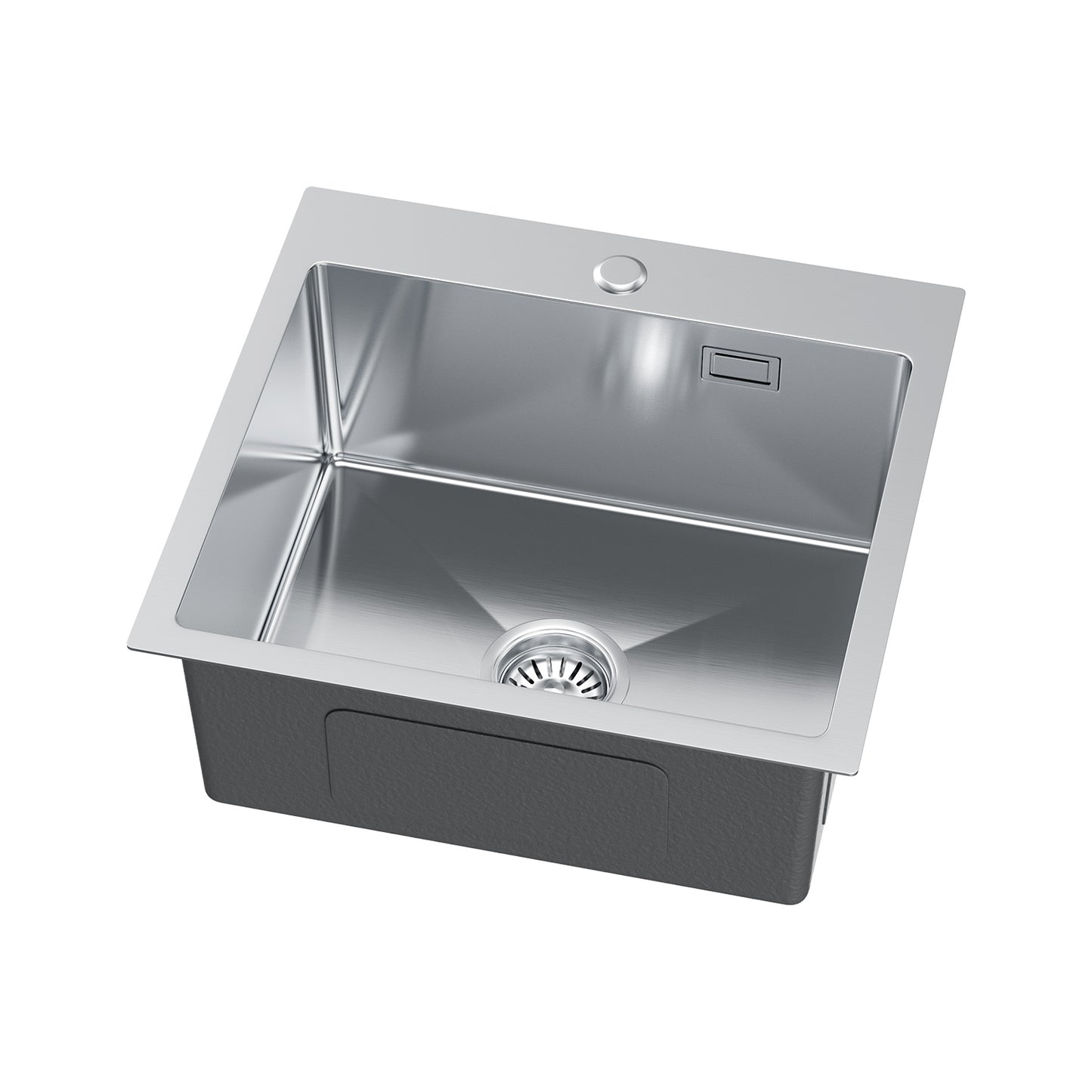Zlewozmywak Stalowy Jednokomorowy 48x45 cm Inox Srebrny z Otworem na Baterię