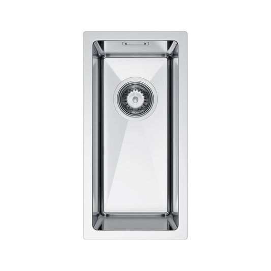 Zlewozmywak Stalowy 22x44 cm INOX (Satyna) — Jednokomorowy, Nablatowy lub Podwieszany, Głębokość 210 mm, Przelew