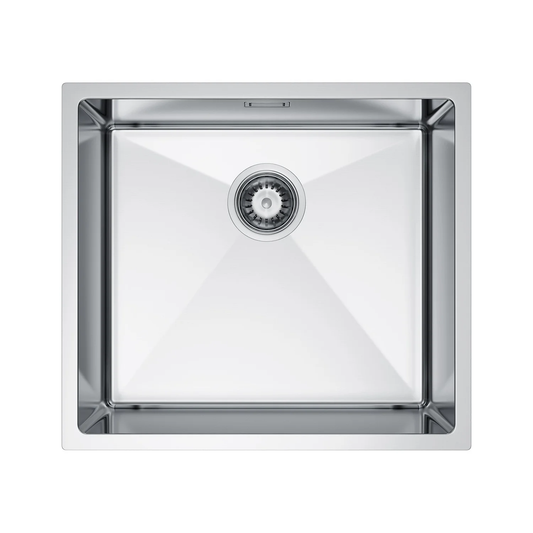 Zlewozmywak Stalowy 49x44 cm INOX (Satyna) — Jednokomorowy, Głębokość 210 mm, Przelew, Odpływ 110 mm